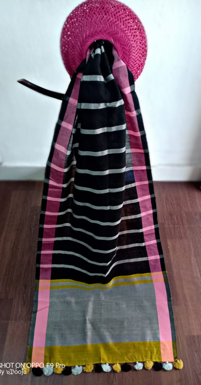 Striped black stole