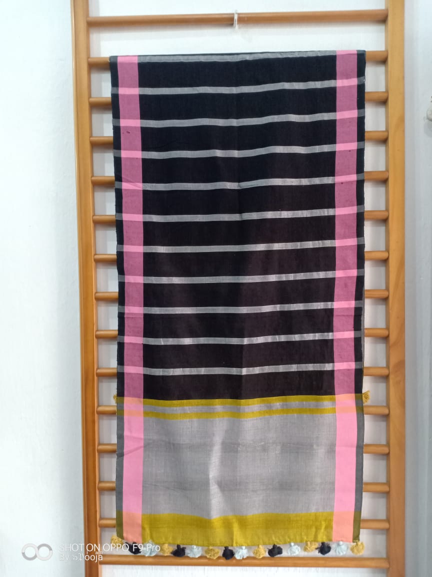Striped black stole