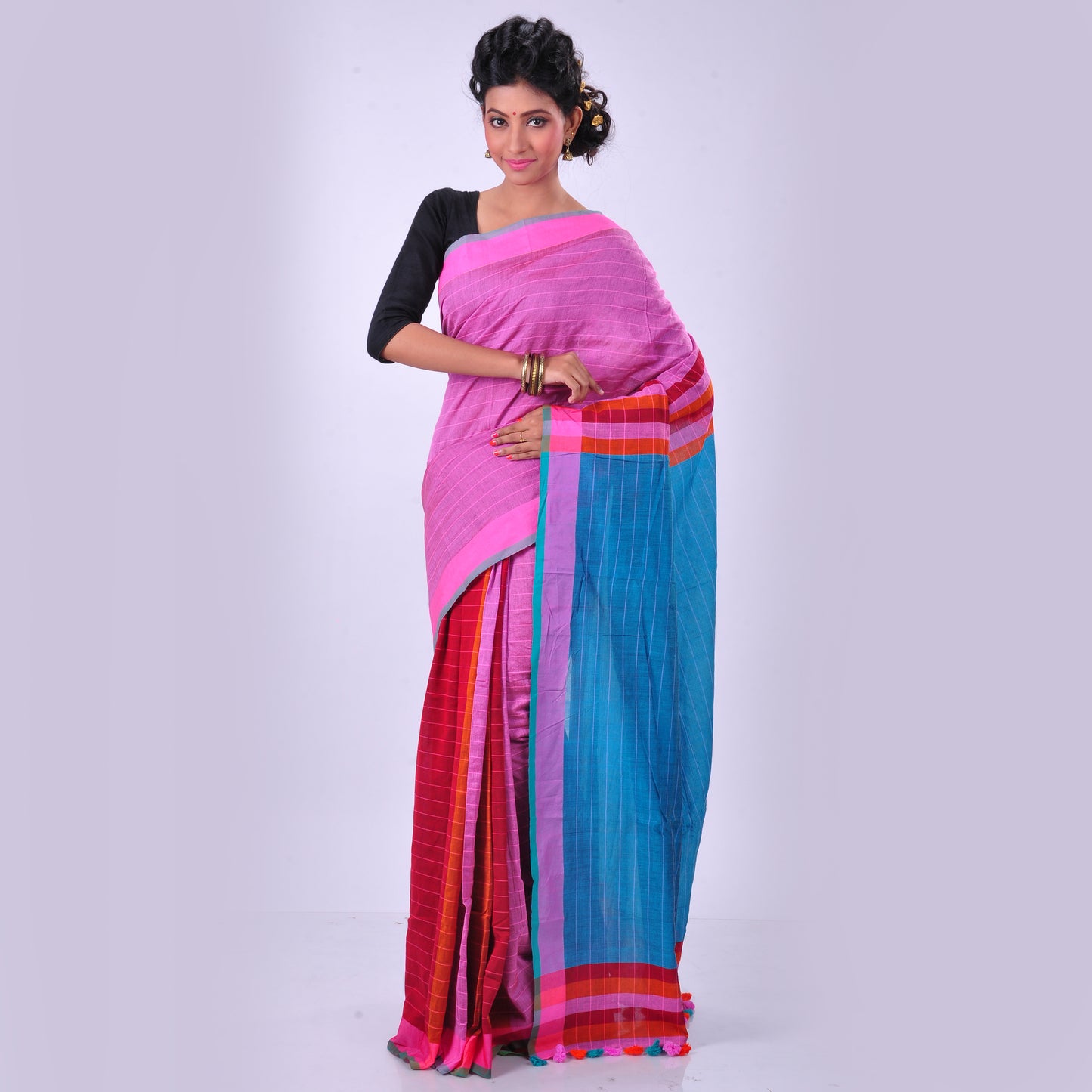 Multicoloured cotton sari