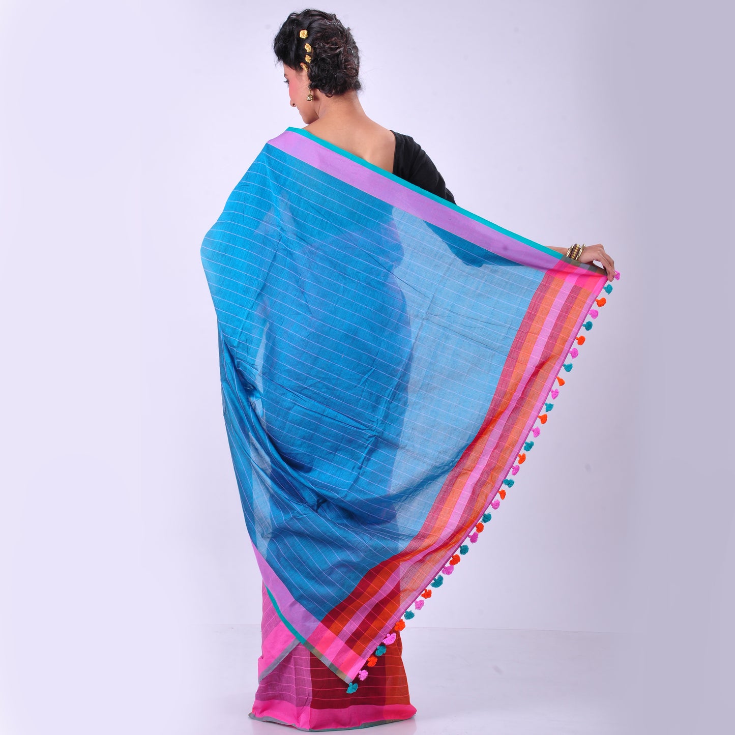 Multicoloured cotton sari