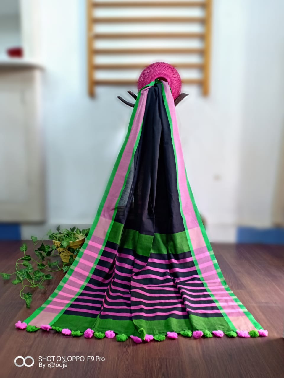 Black handwoven dupatta