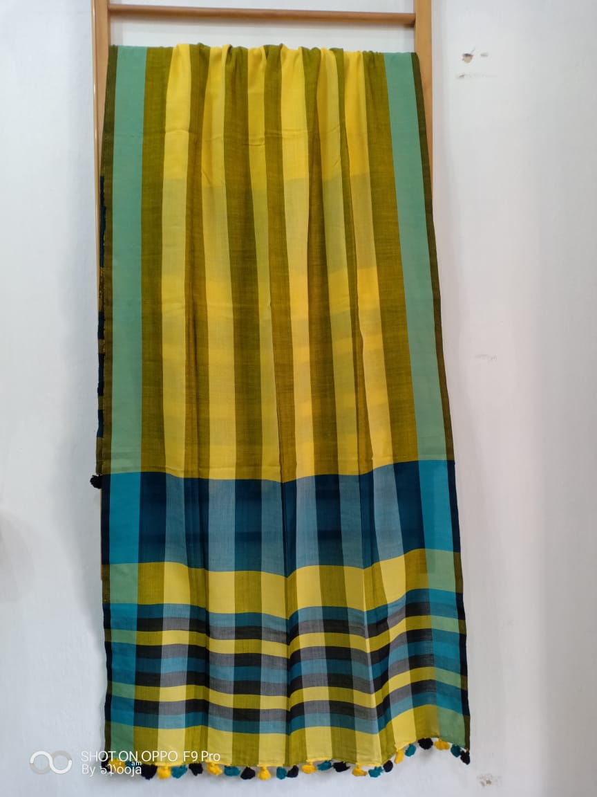 Yellow striped dupatta