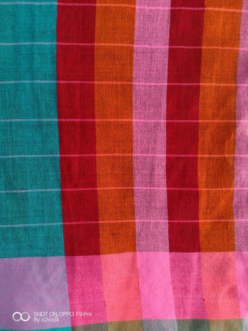 Multicoloured cotton sari