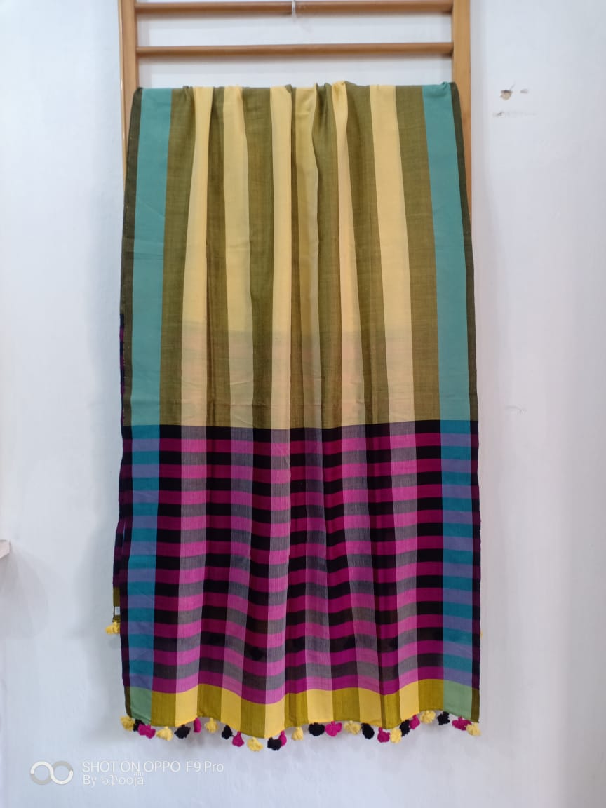 Yellow striped dupatta