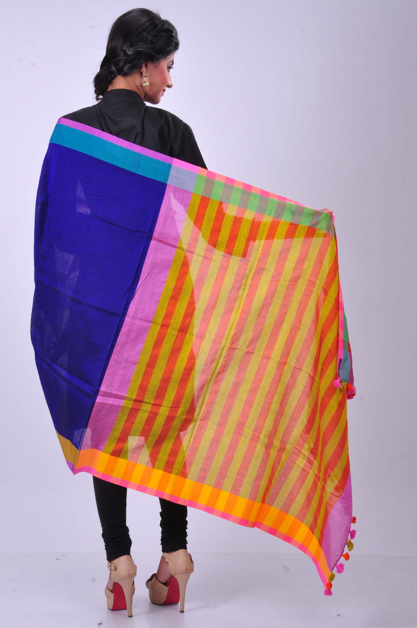 Blue handwoven dupatta
