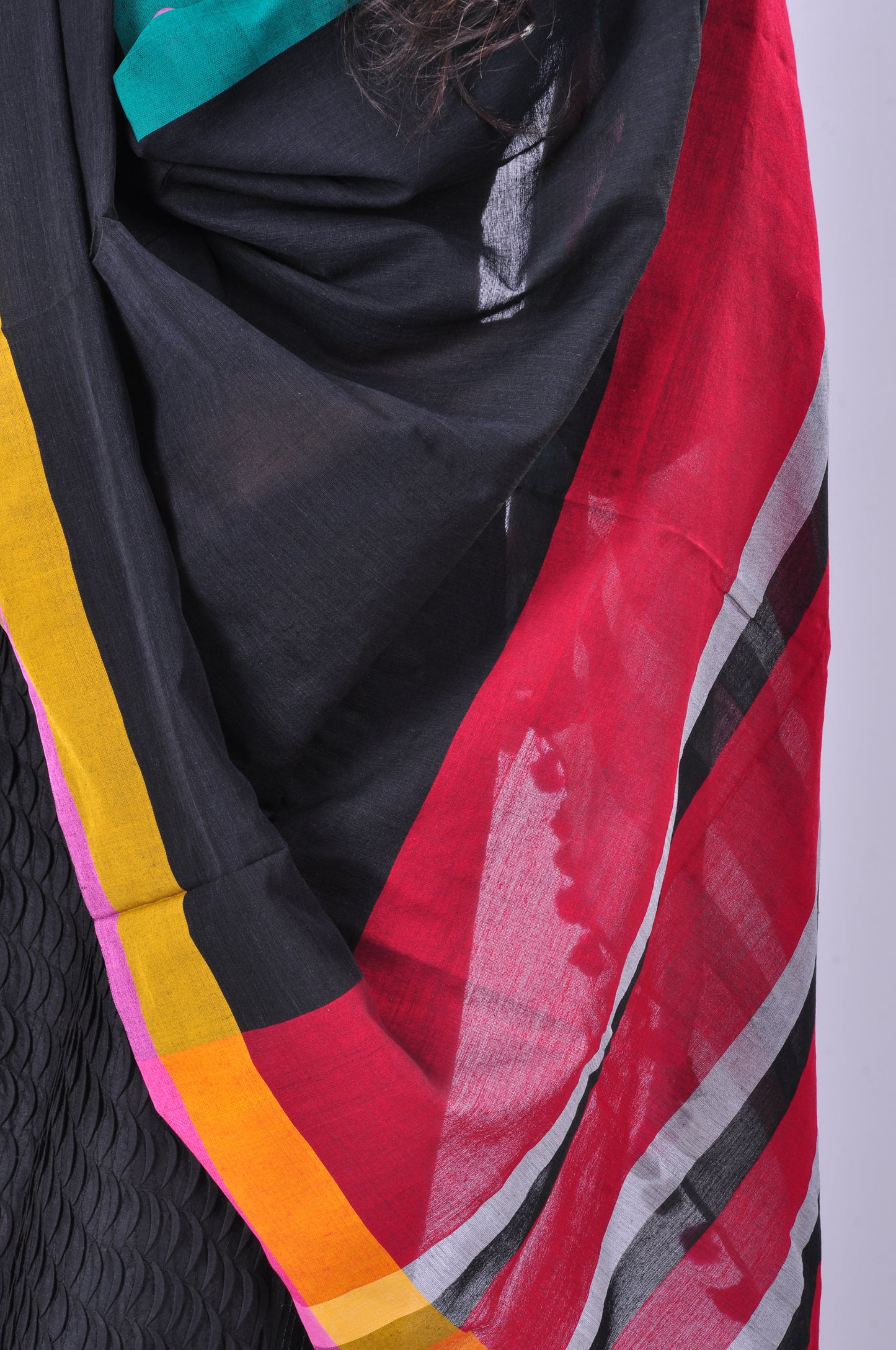 Black handwoven dupatta