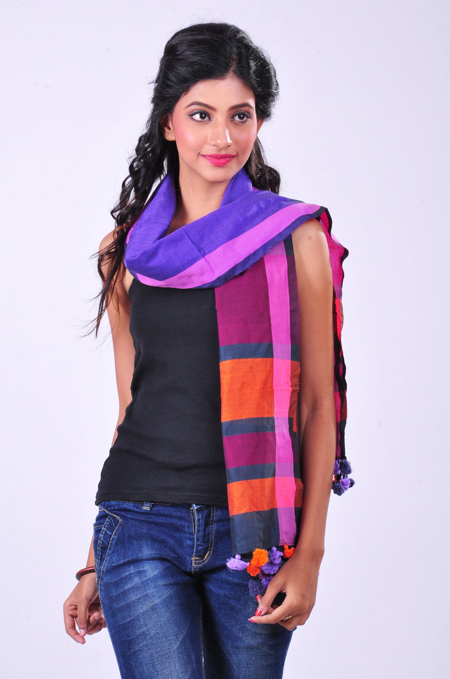 Purple handwoven stole
