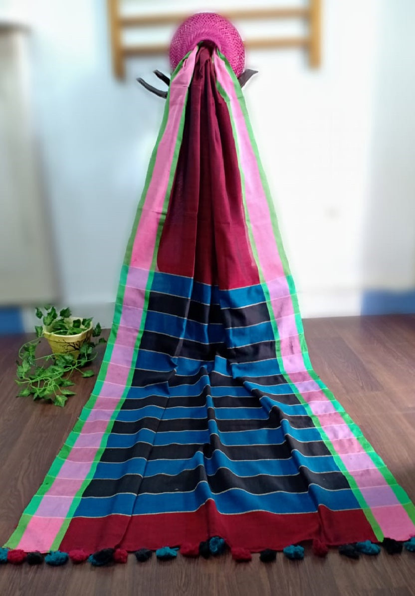 Red handwoven dupatta