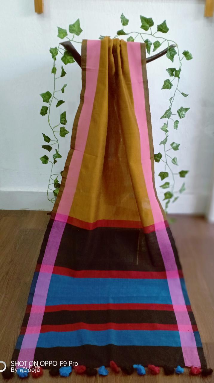 Mustard handwoven stole