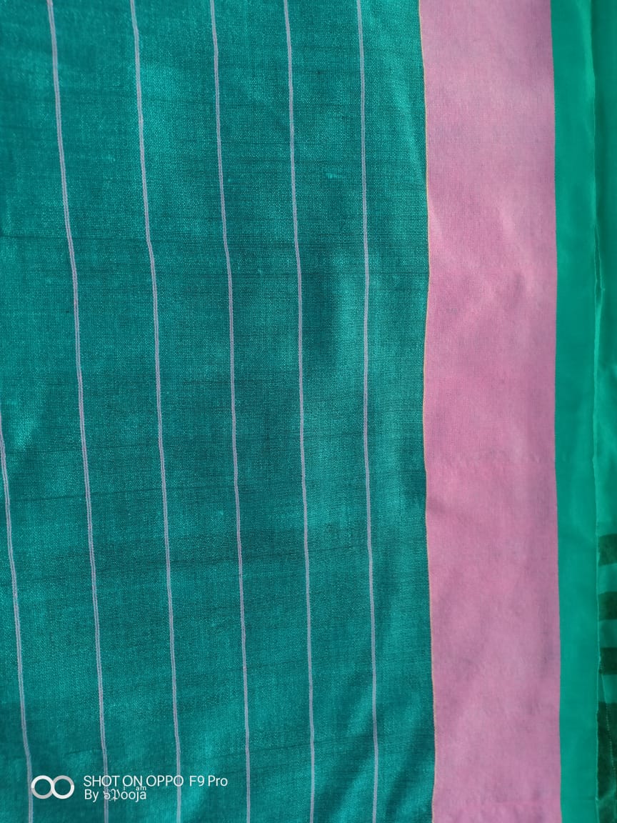 Black handwoven cotton sari