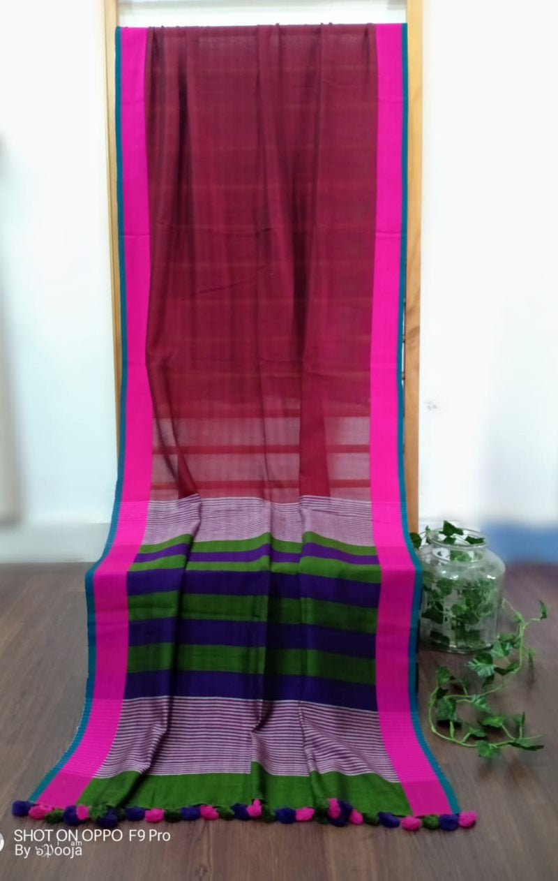 Red handwoven dupatta