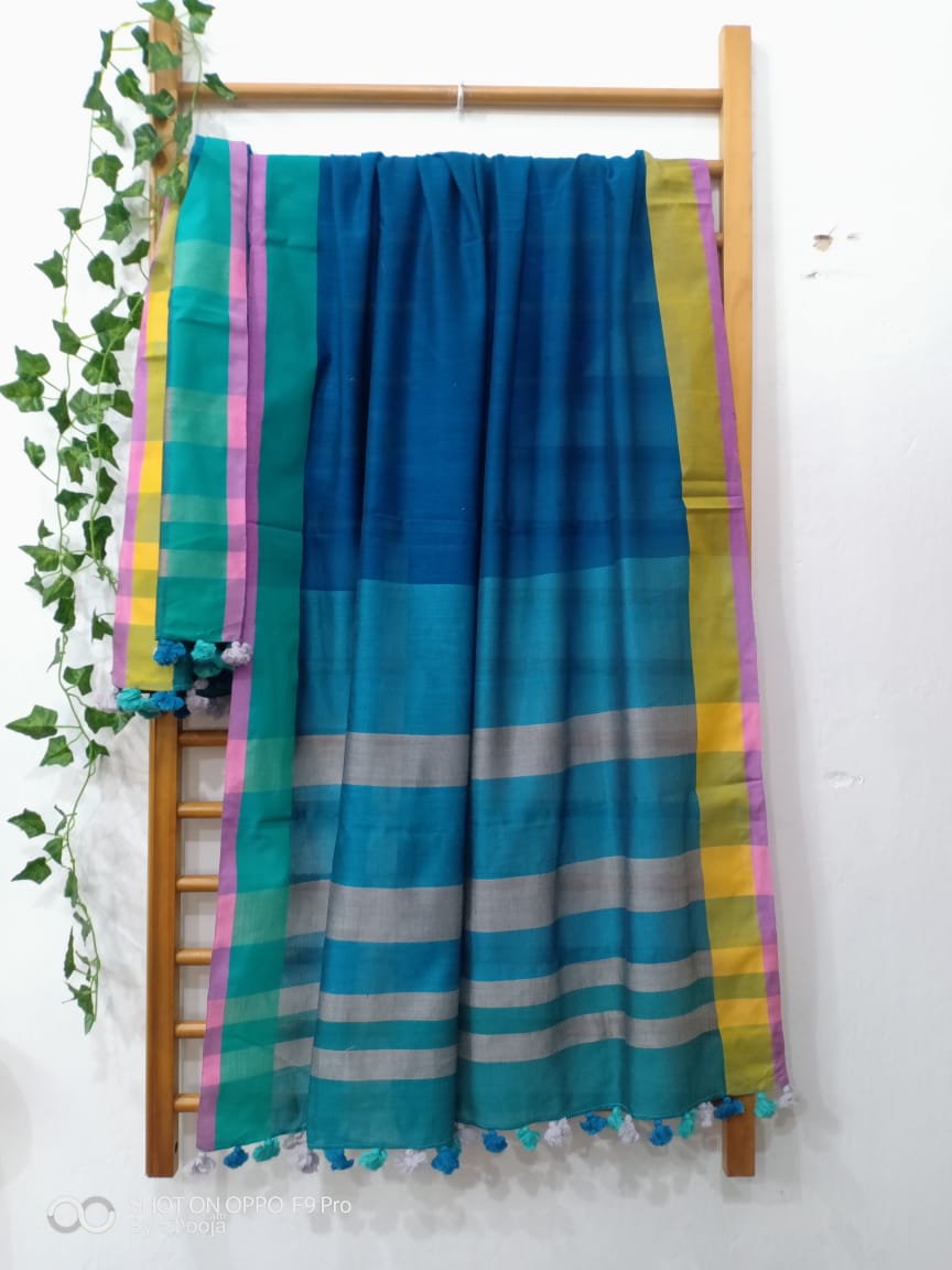 Blue handwoven dupatta