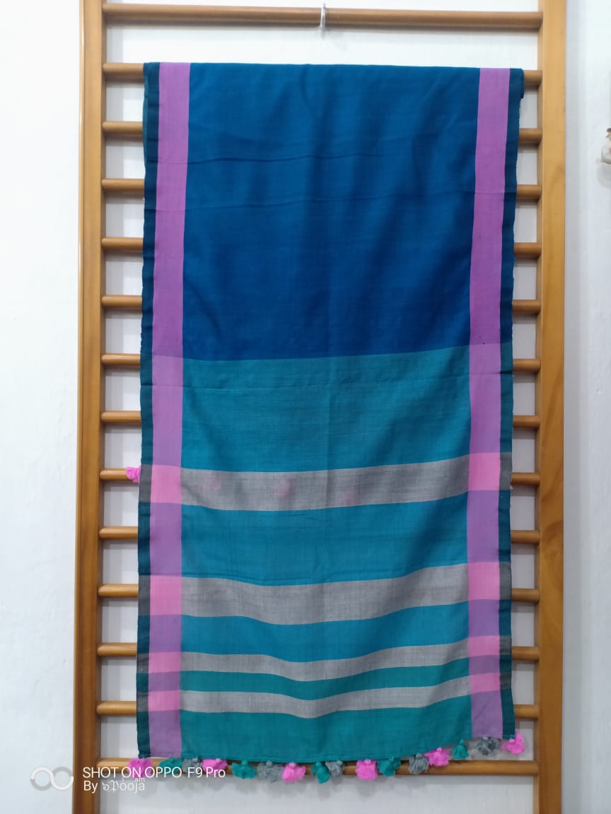 Blue handwoven stole