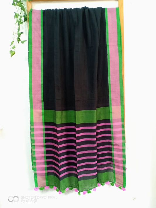 Black handwoven dupatta