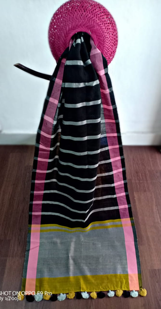 Striped black stole