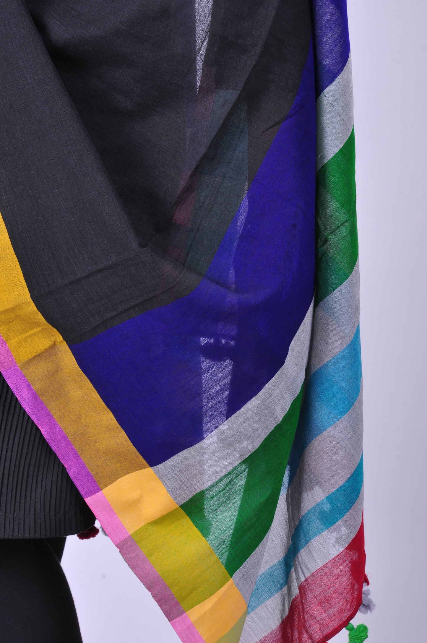 Black handwoven dupatta