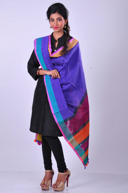 Purple handwoven dupatta