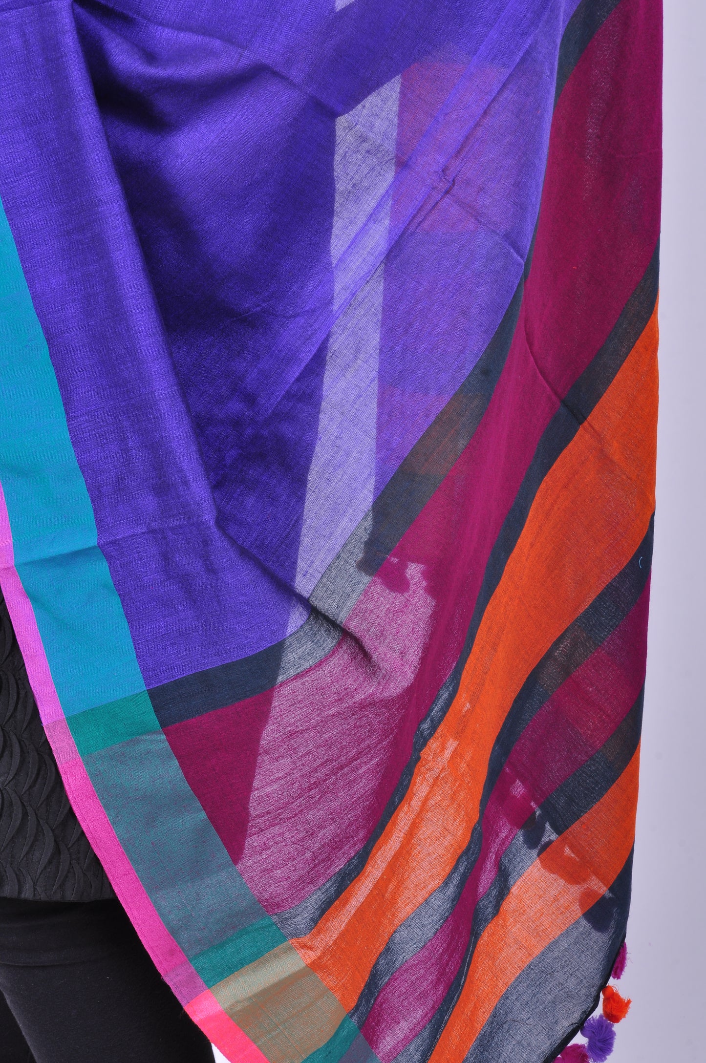 Purple handwoven dupatta