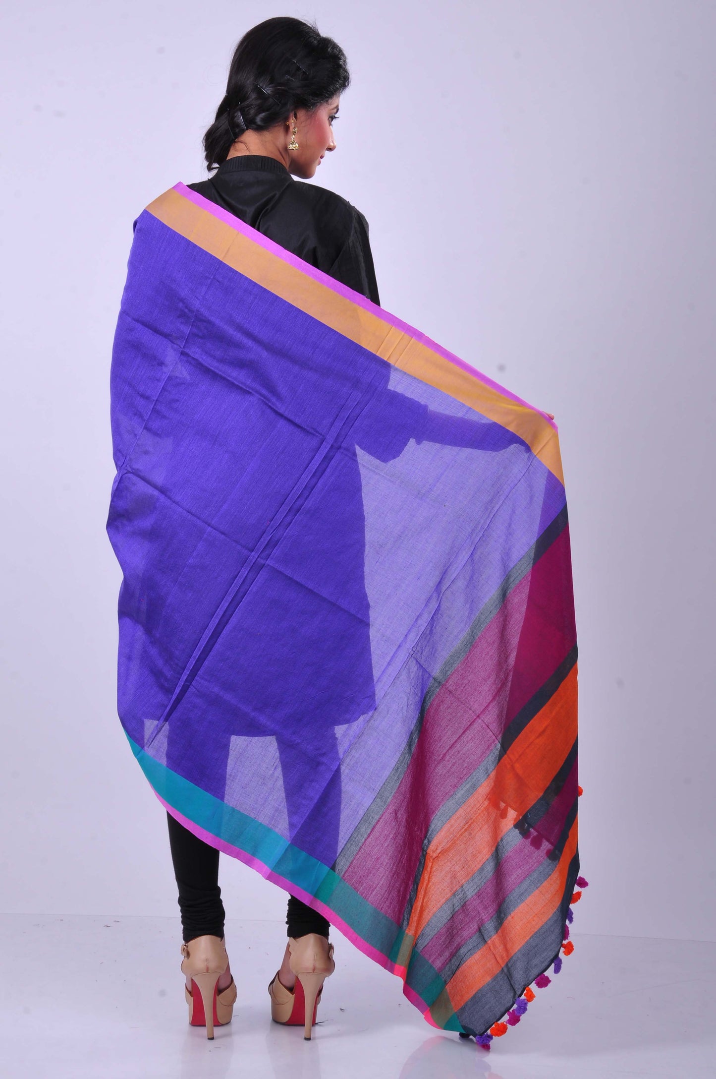 Purple handwoven dupatta