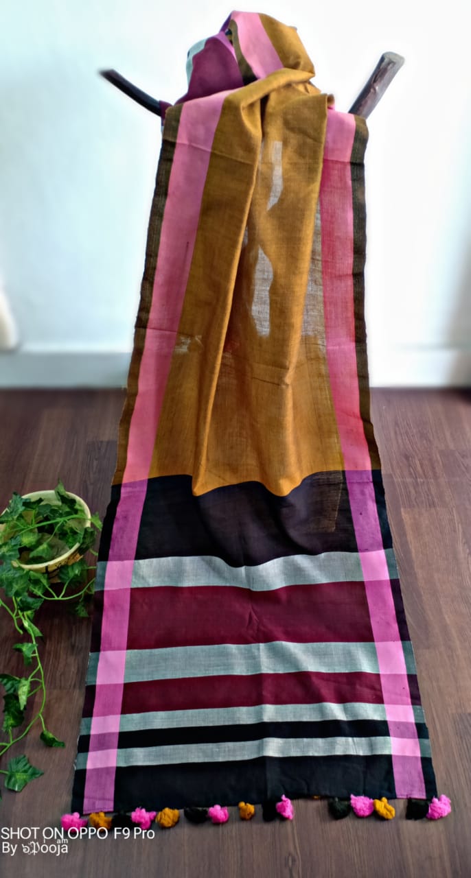 Mustard handwoven stole