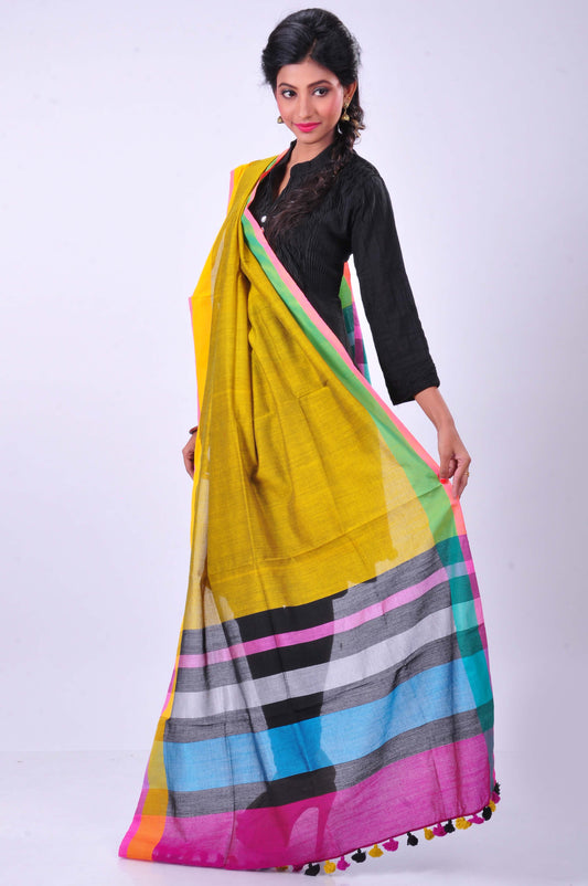 Yellow cotton dupatta