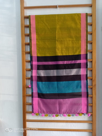 Yellow handwoven stole