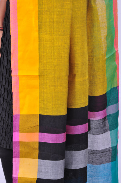 Yellow cotton dupatta