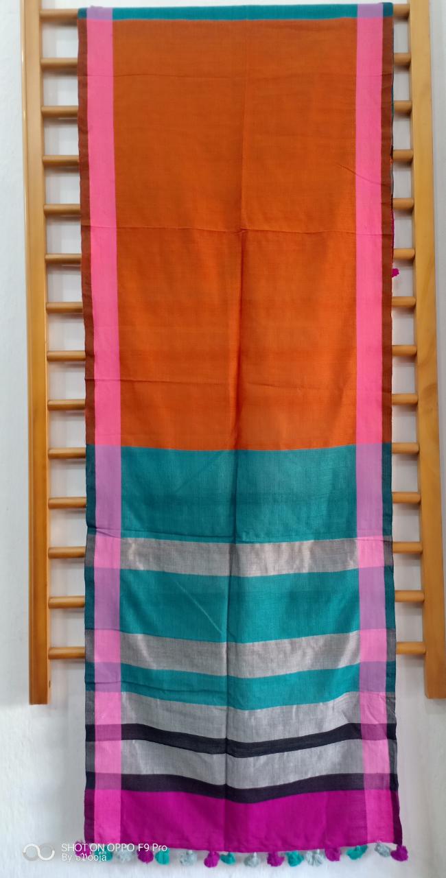 Orange handwoven stole
