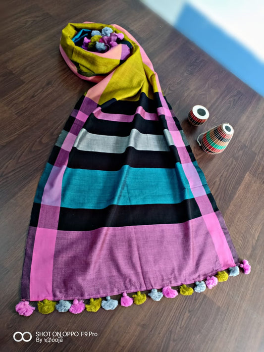 Yellow handwoven stole