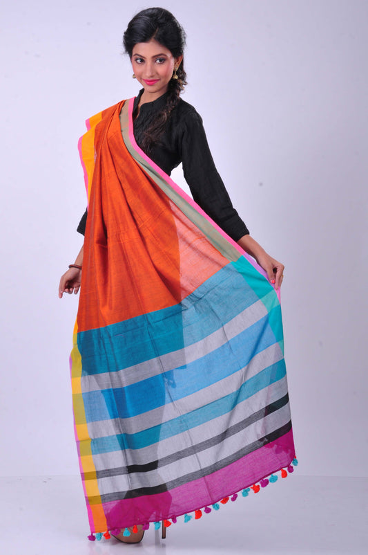 Orange handwoven dupatta