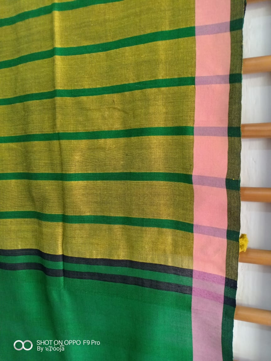 Yellow-green handwoven stole