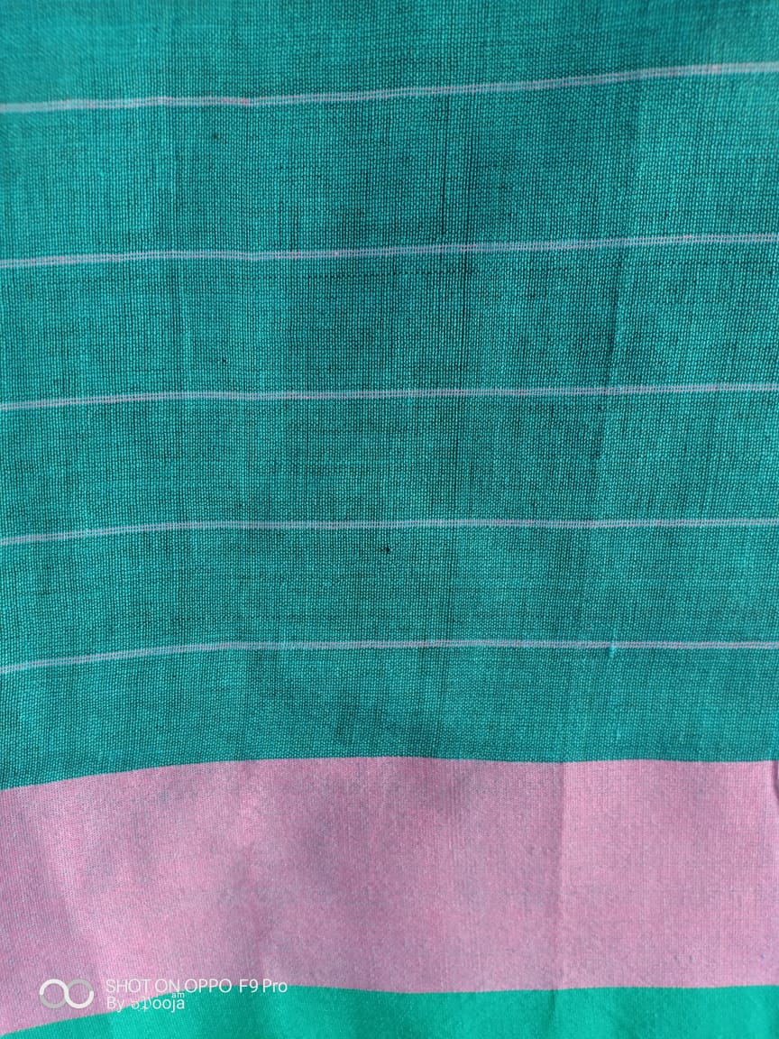 Yellow handwoven cotton sari