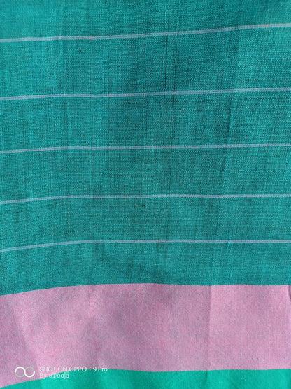 Yellow handwoven cotton sari