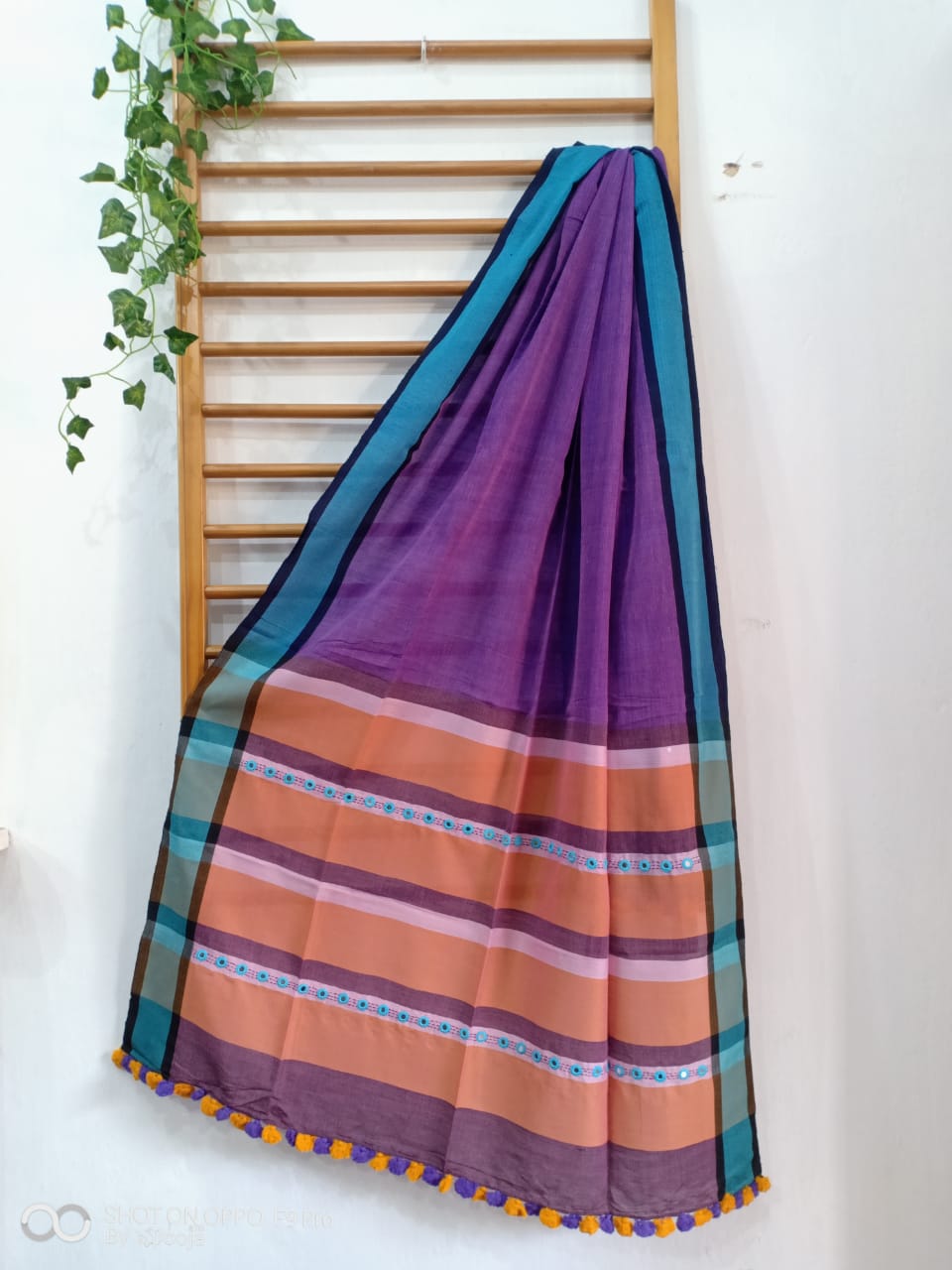 Purple cotton dupatta
