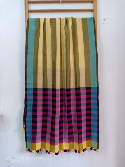 Yellow striped dupatta
