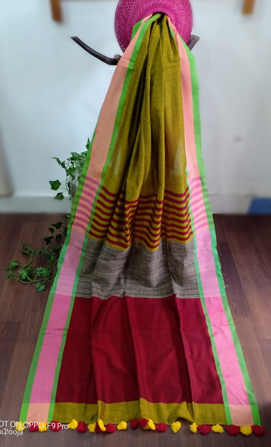Green handwoven dupatta