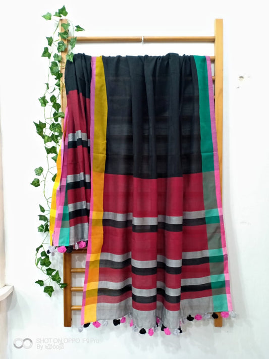 Black handwoven dupatta