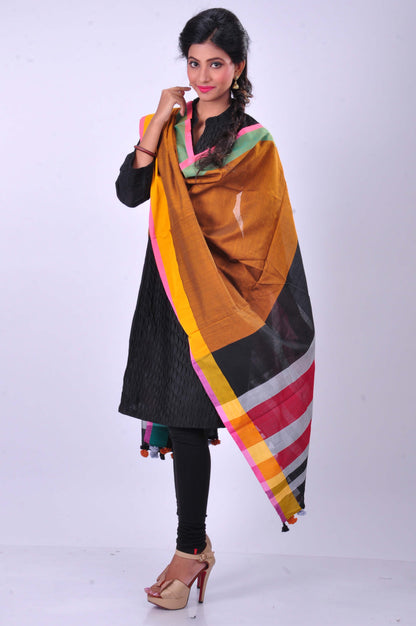 Mustard cotton dupatta