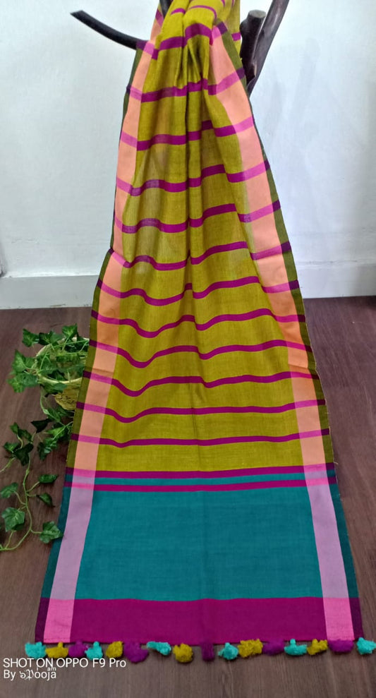 Mustard handwoven stole