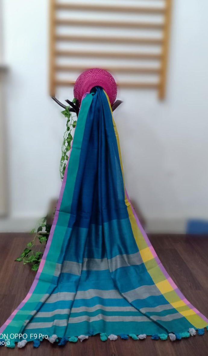 Blue handwoven dupatta