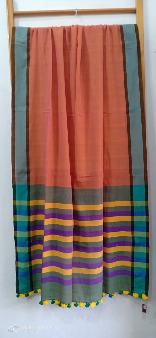 Orange cotton dupatta