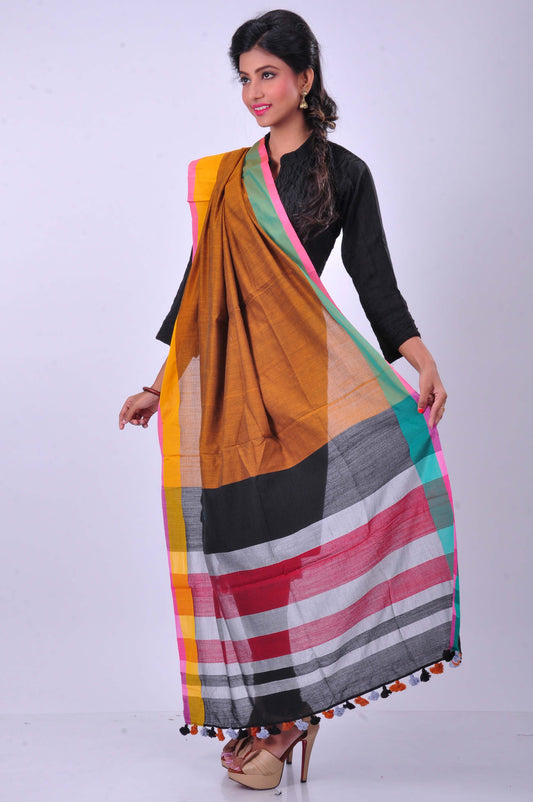 Mustard cotton dupatta