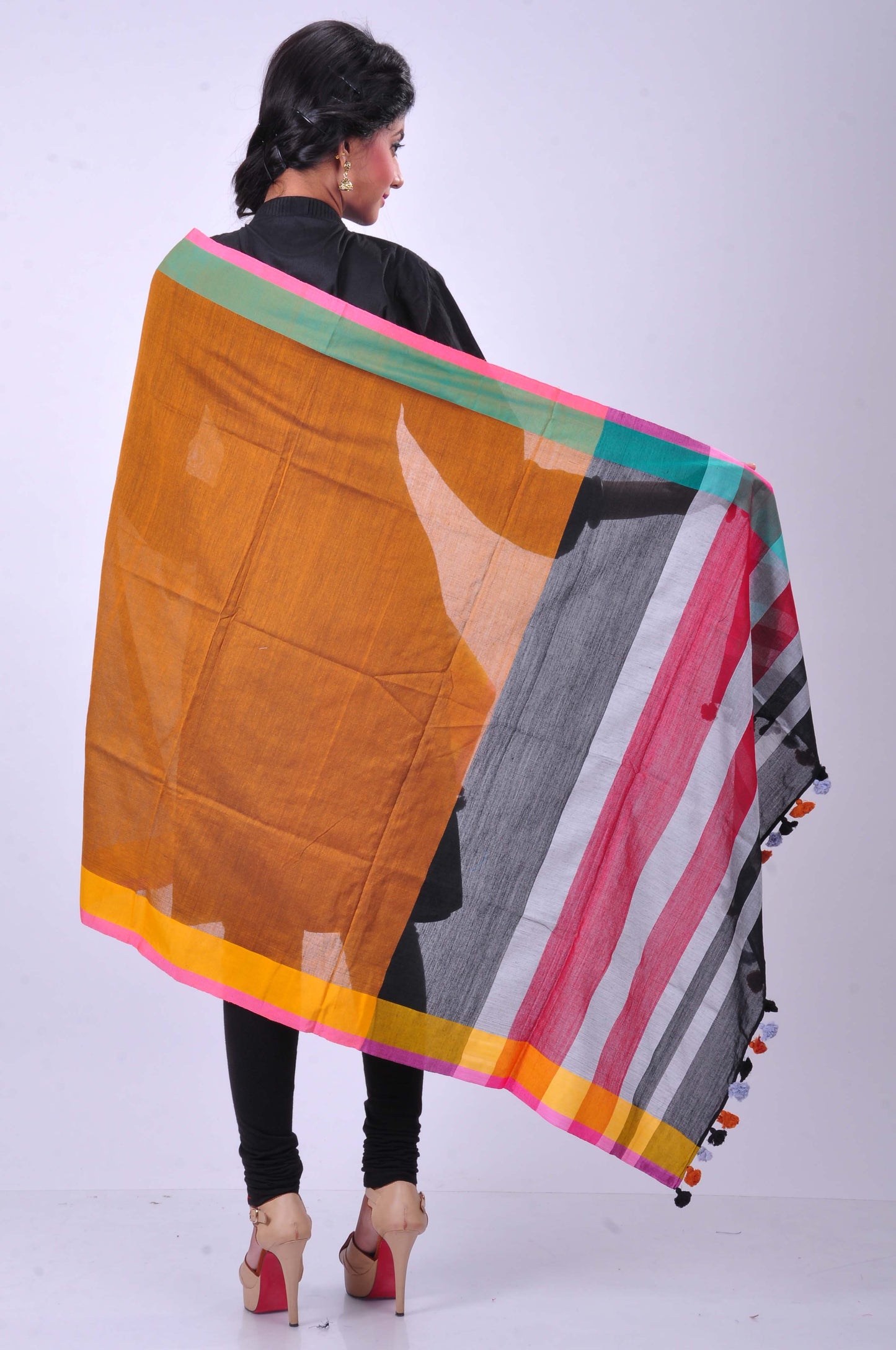 Mustard cotton dupatta