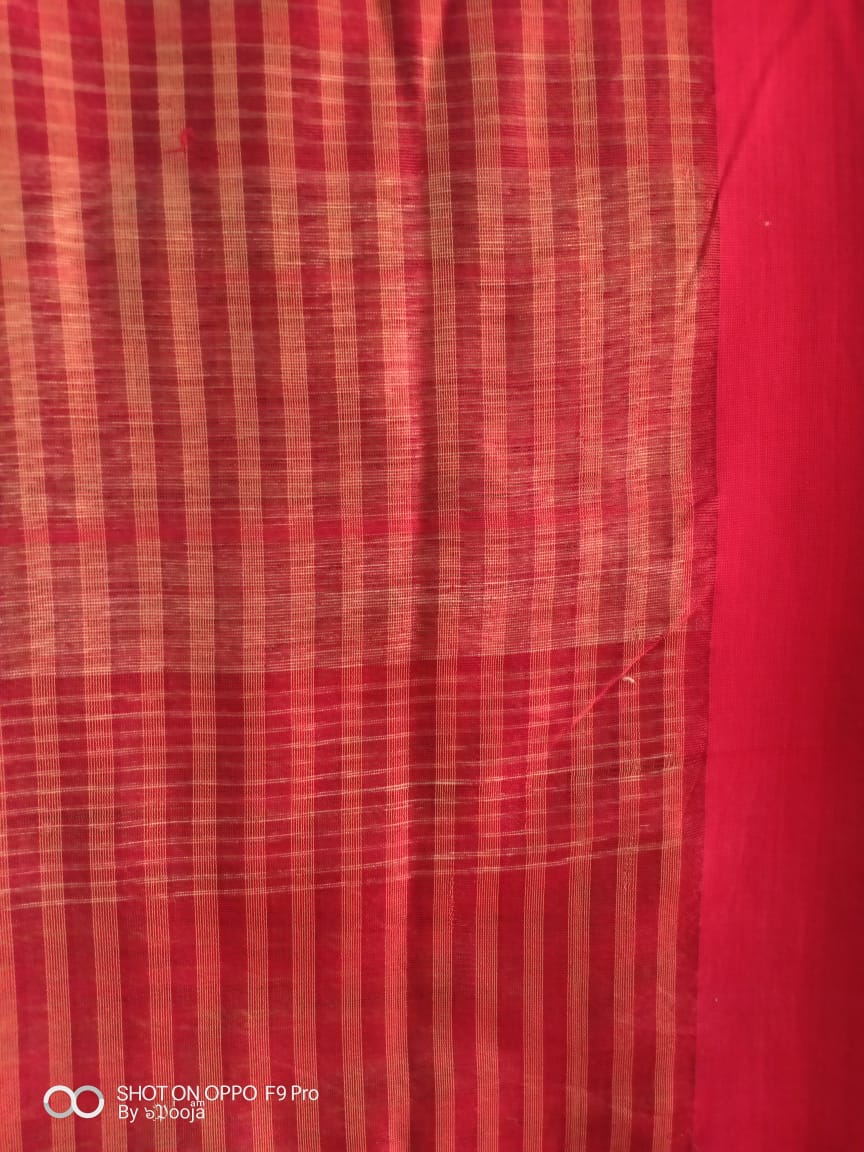 Black and beige checked sari