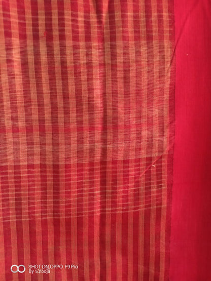 Black and beige checked sari