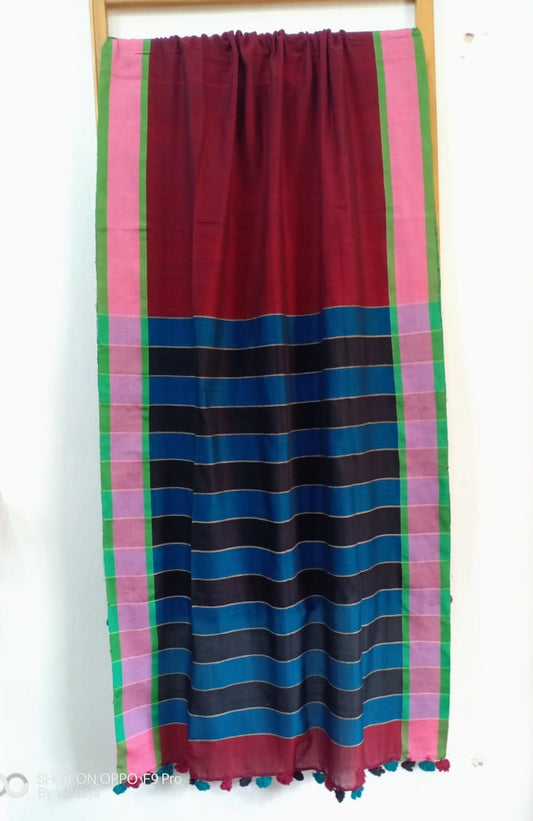 Red handwoven dupatta