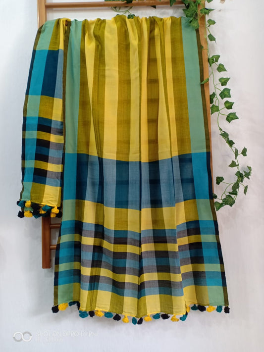 Yellow striped dupatta