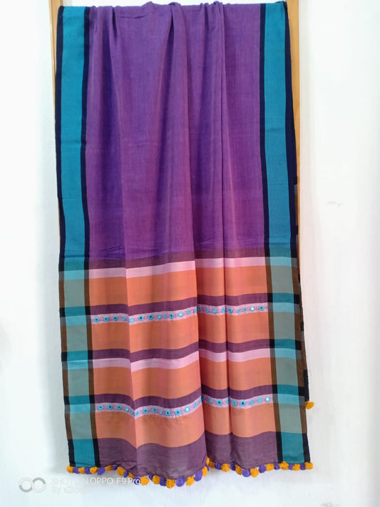 Purple cotton dupatta