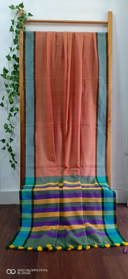 Orange cotton dupatta