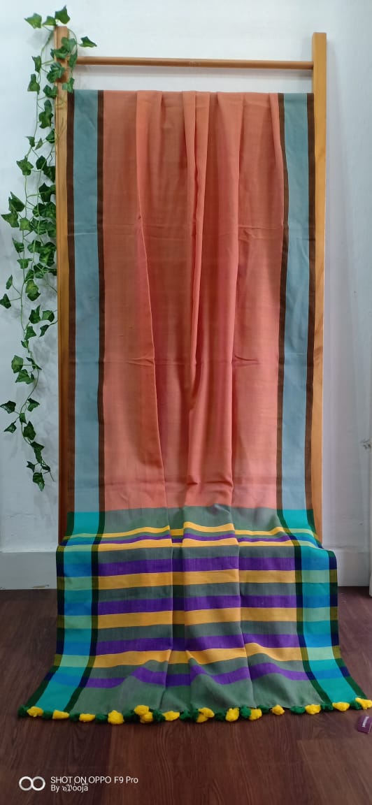 Orange cotton dupatta